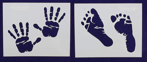 Baby Hand/Footprint Stencils -Mylar 2 Pieces of 14 Mil 8" X 10" - Painting /Crafts/ Templates