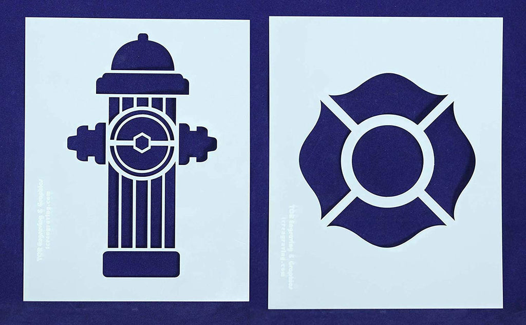 fire-hydrant-maltese-cross-stencils-mylar-2-pieces-of-14-mil-8-x-10-quilting-templates-and-more