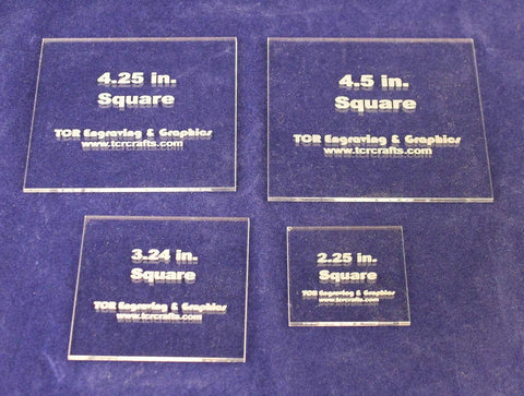 4 Piece Square Set -Actual Sizes Acrylic 1/8"