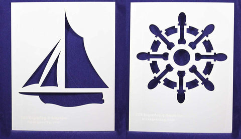 Sailing/Ship Wheel -2 Piece Stencil Set 14 Mil 8" X 10" Painting /Crafts/ Templates