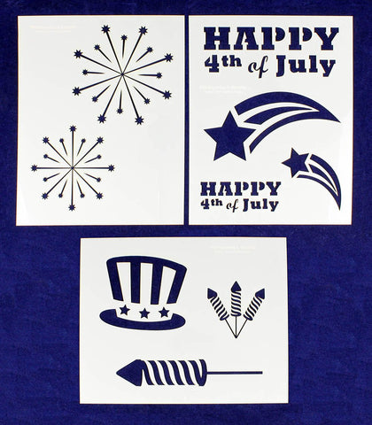 Patriotic Stencils Mylar 3 Pieces of 14 Mil 8" X 10" - Painting /Crafts/ Templates