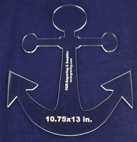 Anchor Template - 13 Inch x 10.75 Inch 1/4 Inch Acrylic