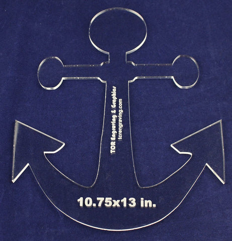 Anchor 10.75"x 13" - ~1/4" Thick - Clear Acrylic - Quilting/sew/craft Template