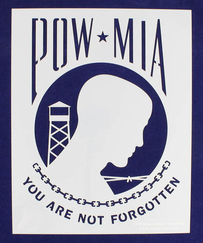 POW/MIA Stencil 14 Mil -17.5" W X 14" H - Painting/Crafts/Templates