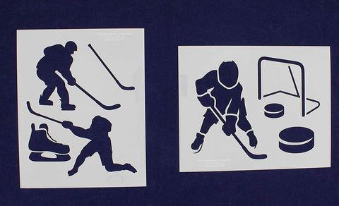 Hockey Stencils - 2 Piece Set - 8" x 10"