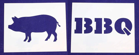 BBQ/Grilling -LG- 2 Piece Stencil Set 14 Mil 8" X 10" Painting /Crafts/ Templates
