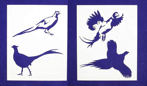 Pheasant Stencils -2 pc set-Mylar 14mil - Painting /Crafts/ Templates