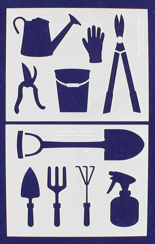 Gardening Stencils 2 Piece Set - 14 Mil -8" X 10" - Painting /Crafts/ Templates