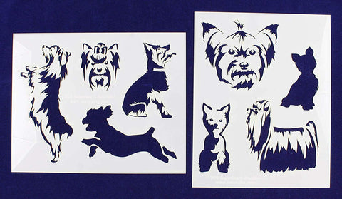 Yorkies-2 Piece Stencil Set 14 Mil 8" X 10" Painting /Crafts/ Templates