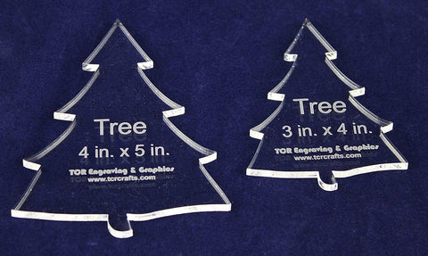 Pine Tree Quilting Templates 2 Piece Set - Clear 1/4" Thick Acrylic
