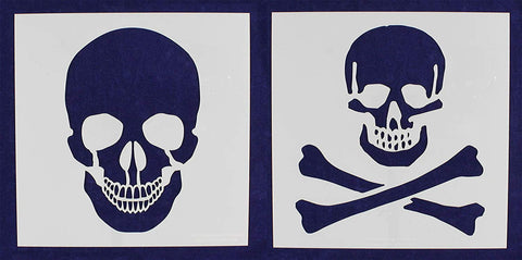 2 Piece Set Skull & Skull & Bones Stencils 14 Mil 16" X 16" Painting /Crafts/ Templates