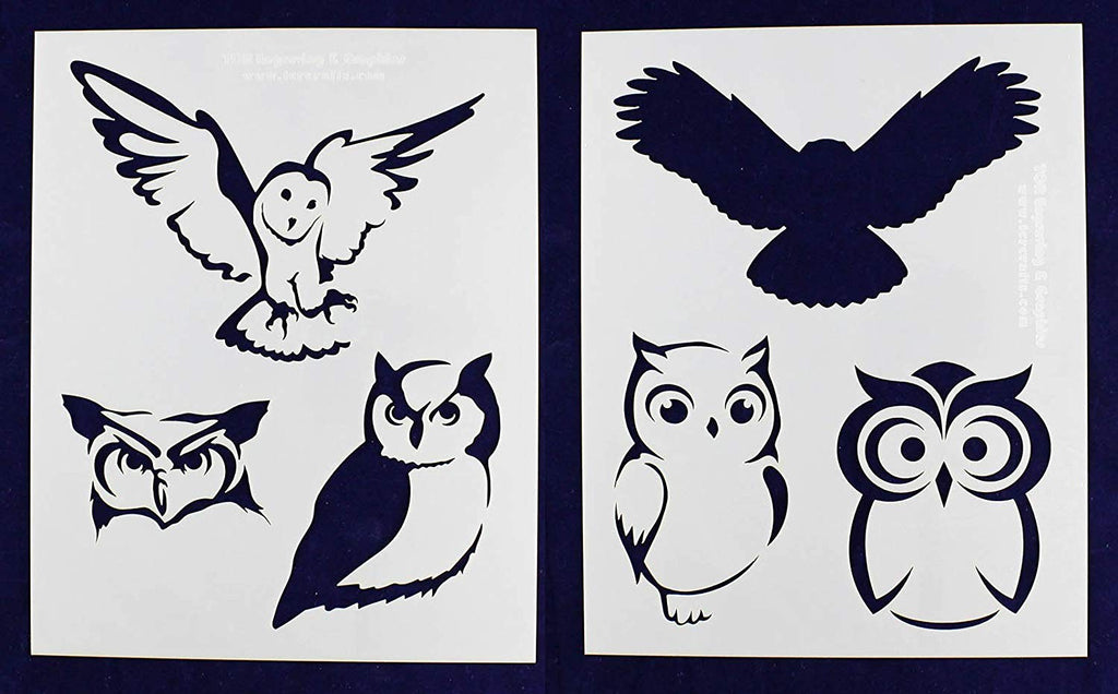 owl-stencils-2-pc-set-8x10-stencils-14-mil-mylar-quilting-templates-and-more