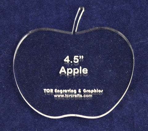 Apple 4 1/2" Height & Width - Clear 1/4" Thick Acrylic