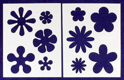 Hippie Flower 2 Piece Stencil Set 14 Mil 8" X 10" Painting /Crafts/ Templates