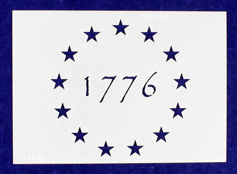 1776 13 Star Stencil-5.25 x 7.41 G-Spec Painting/Crafts/ Templates