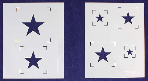 Single Star Stencils - 2 Piece Set - 8 x 10