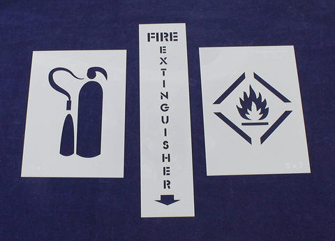 Fire Extinguisher Stencil Set 3 Pieces