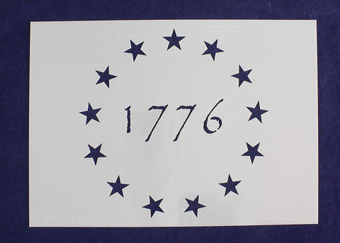 13 Star Betsy Ross Revolutionary Field (1776) Stencil 14 Mil Mylar-10.5 x 14.8 Inches
