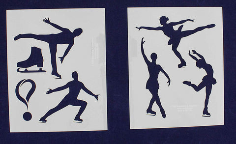 Ice Skating Stencils - 2 Piece Set - 8" x 10"