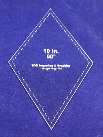 Diamond Template 10" - Clear 1/8" 60 Degree