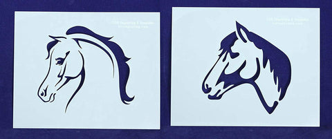 Horse Head Stencils Mylar 2 Pieces of 14 Mil 8" X 10" - Painting /Crafts/ Templates