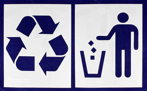 Recycle-Trash 2 Piece Stencil Set 14 Mil 14" X 17.5" Painting /Crafts/ Templates