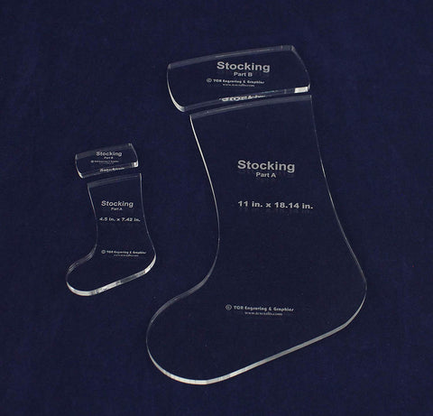 Holiday Stocking 4 Piece Set 4.5 x 7.42 and 11 x 18 Inches with Cuffs