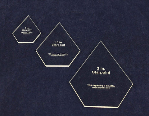 3 Piece Starpoint Set-1, 1.5, 2 Inches -1/8" Acrylic - Actual Size