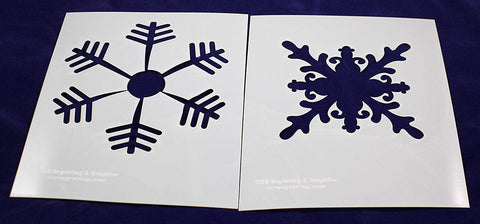 Large Snowflake 2 Piece Stencil Set 14 Mil 8" X 10" Painting /Crafts/ Templates