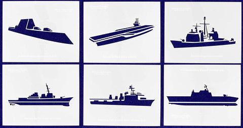 U.S. Navy Ships-- 6 Piece Stencil Set 14 Mil 8" X 10" Painting /Crafts/ Templates