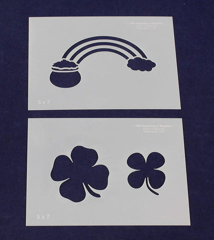 Shamrock -Rainbow Stencils-2 Piece Set 5 x 7 Inches