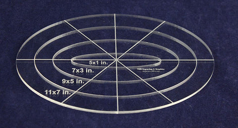 4 Piece Nested Oval Template Set-5", 7", 9", 11"-1/8" Acrylic"