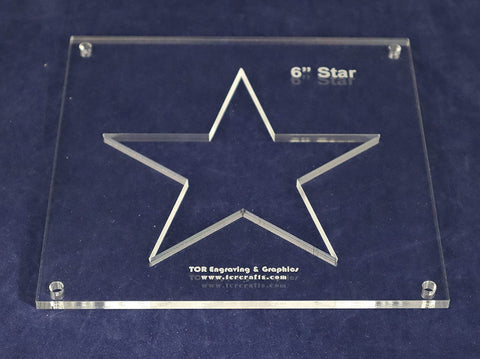 Star Template Inside 6 Inch - Clear 1/4 Inch Thick Acrylic