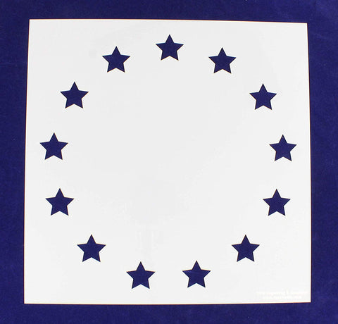 13 Star Revolutionary Field Stencil 14 Mil -13" x 13" - Painting /Crafts/ Templates