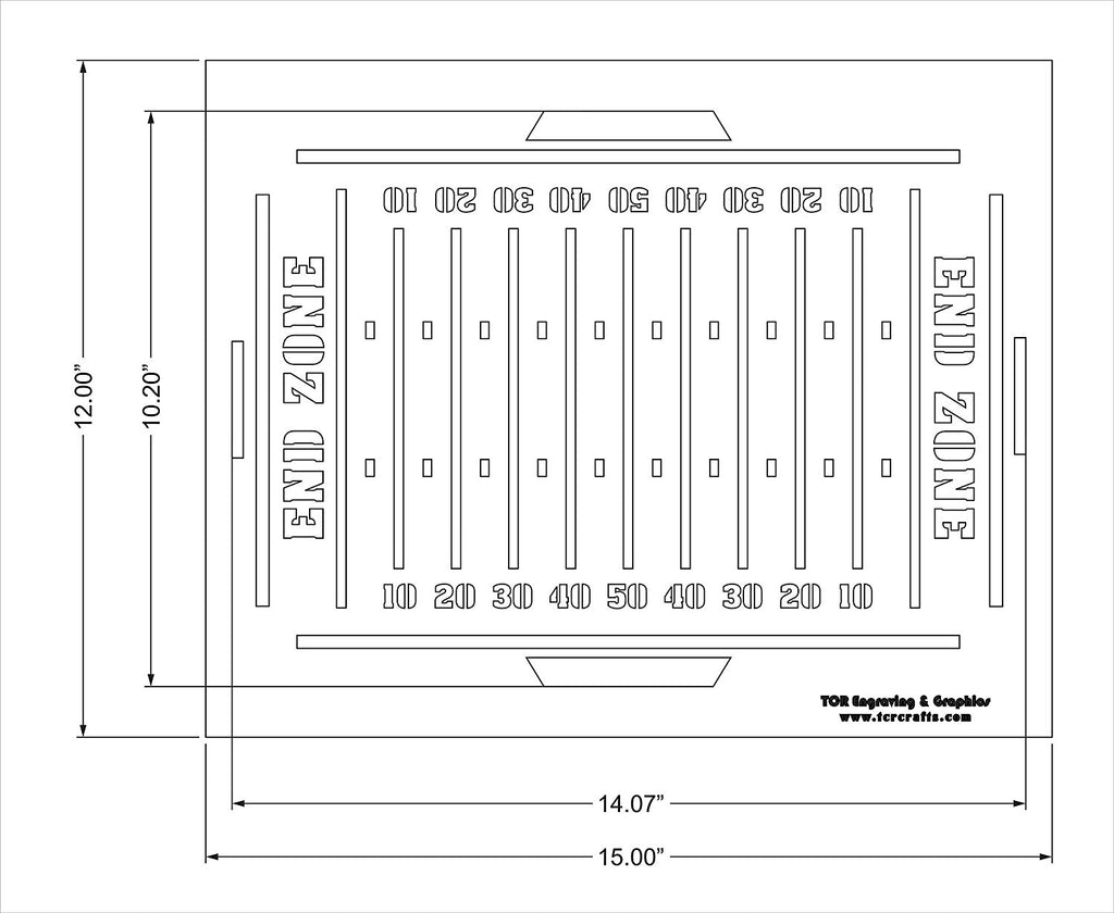 Football Field Stencil 12" x 15" 14 Mil Painting /Crafts/ Templates