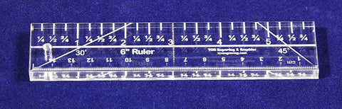 6" Ruler - 3/8" thick. Quilting/Sewing Clear Acrylic - Quilting/sewing