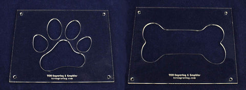 EXTRA Large Dog Bone - Paw Print Templates - 2 Pieces of 1/4" Acrylic - Painting /Crafts