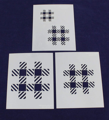 Gingham Check Stencils Mylar 3 Pieces of 14 Mil 8 X 10 Inches -
