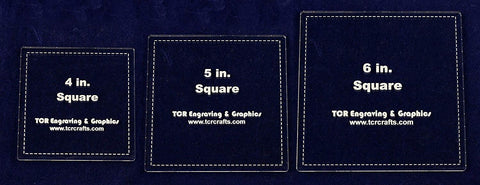 Square Templates. 4", 5", 6". - Clear 1/4"- With seam allowance