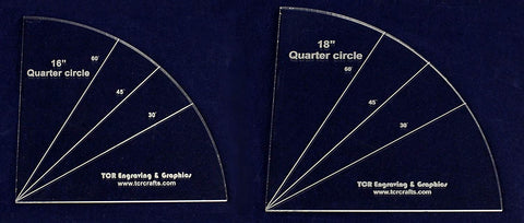 Quarter Circles-2 Piece Set 16" & 18"- 1/4" Clear Acrylic