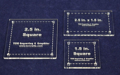 3 Piece Square/Rectangle Set B Quilting Templates