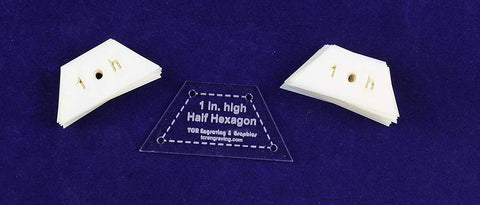Mylar 1" High-Half Hexagon 51 Piece Set - Quilting / Sewing Templates