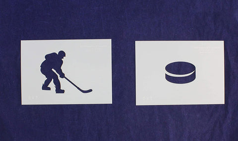 Hockey Stencils 2 Piece Set 5 x 7 Inches