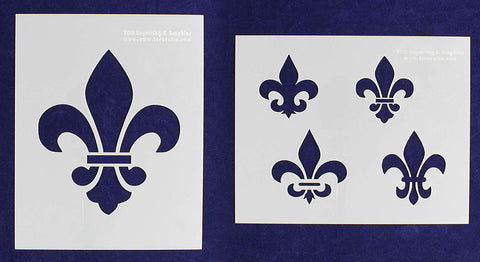 Mylar 2 Pieces of 14 Mil 8" X 10" Fleur-De-Lis Stencils- Painting /Crafts/ Templates