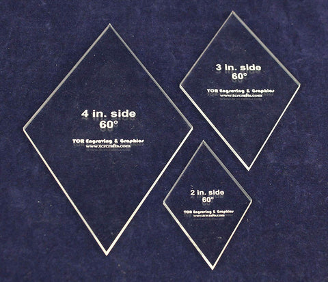 Side Diamond Templates 3 Piece Set 1/8" Thick
