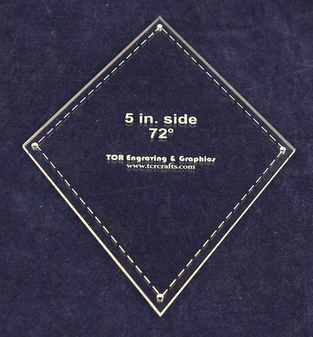 Diamond Template 5" Side- Clear 1/8" 72 Degree