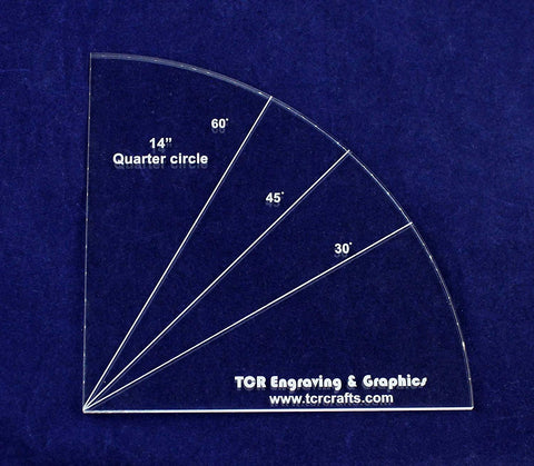 Quarter Circle Template 14" - Clear 1/4" Thick-Quilting-Sewing