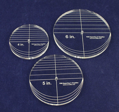 3 Piece Circle Set - No Seam 4",5",6" 3/8" Thick - Long Arm -Multi Use