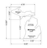 State of Michigan Template 6" X 6.325" - Clear 1/4" Thick Acrylic- 2 pieces