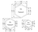 Hexagon Templates. 2", 3", 4" - Clear 1/8"